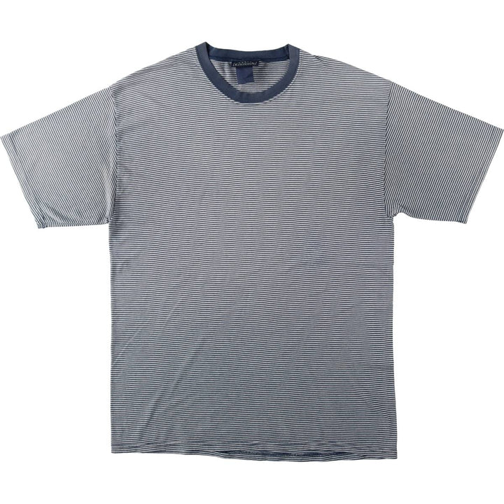 BASIC EDITIONS Short-Sleeve Striped T-Shirt, Men's Size M (approx.) unclear navy blue type Vintage Second Hand