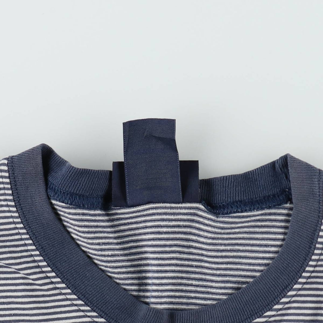 BASIC EDITIONS Short-Sleeve Striped T-Shirt, Men's Size M (approx.) unclear navy blue type Vintage Second Hand