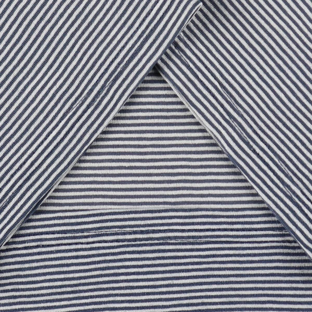 BASIC EDITIONS Short-Sleeve Striped T-Shirt, Men's Size M (approx.) unclear navy blue type Vintage Second Hand