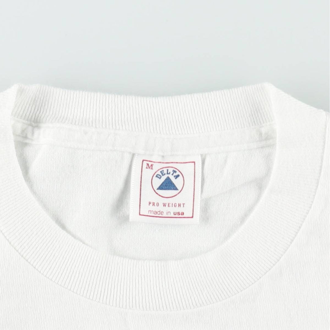 Delta PRO WEIGHT Printed T-Shirt, Made in USA, Men's Size M (equivalent) cotton white type Vintage Second Hand