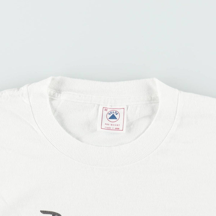 Delta PRO WEIGHT Printed T-Shirt, Made in USA, Men's Size M (equivalent) cotton white type Vintage Second Hand