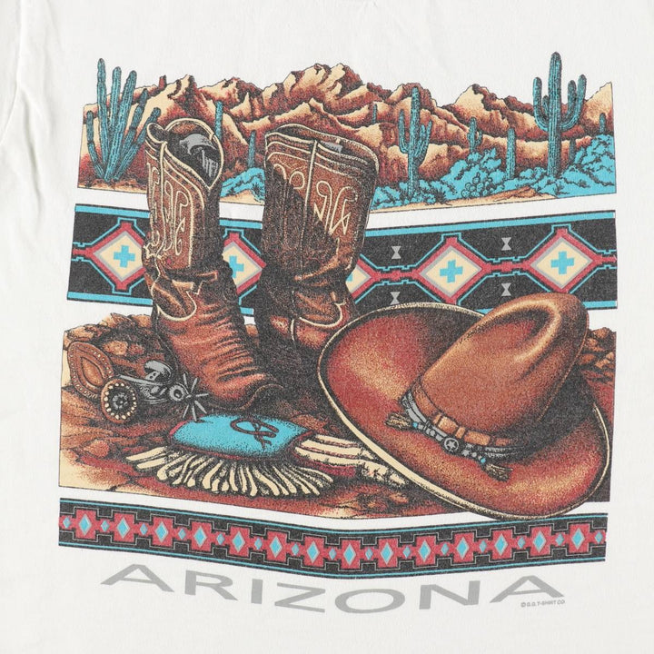 90'S Fruit of the Loom printed T-shirt, made in the USA, men's size M, vintage cotton white type Vintage Second Hand