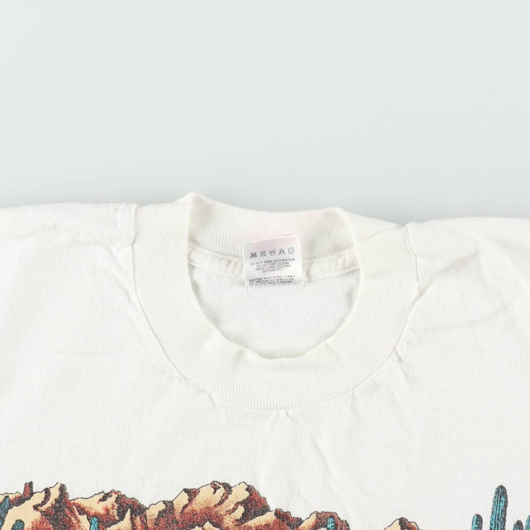 90'S Fruit of the Loom printed T-shirt, made in the USA, men's size M, vintage cotton white type Vintage Second Hand