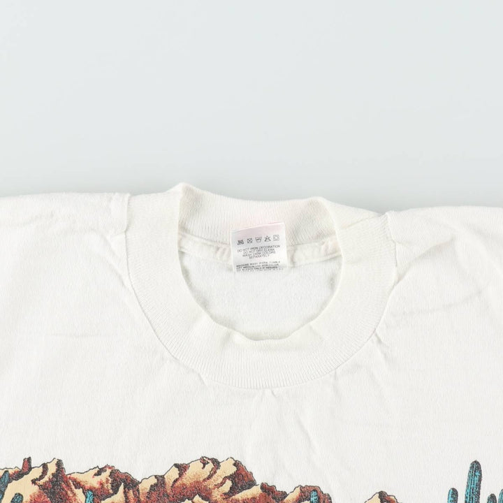90'S Fruit of the Loom printed T-shirt, made in the USA, men's size M, vintage cotton white type Vintage Second Hand