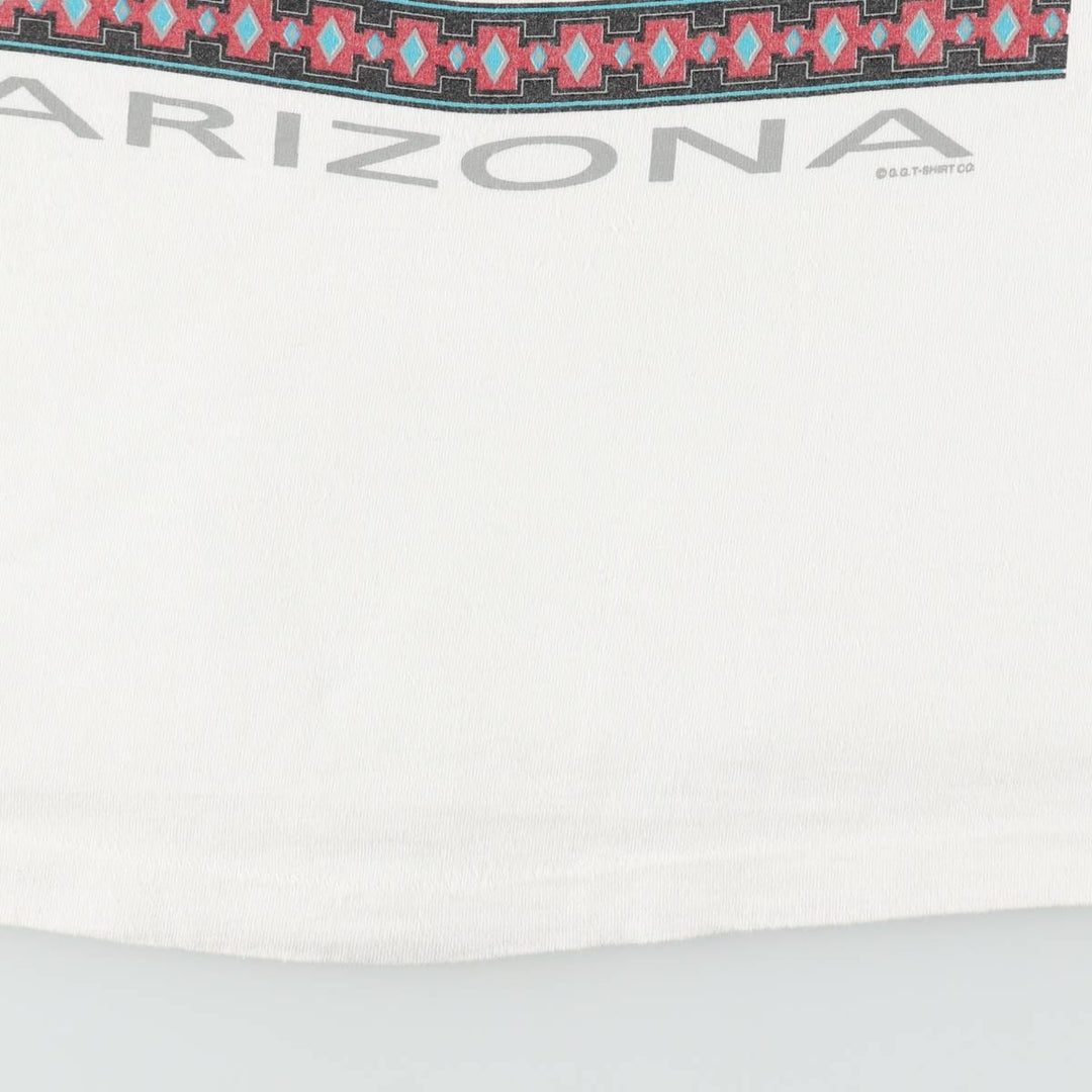 90'S Fruit of the Loom printed T-shirt, made in the USA, men's size M, vintage cotton white type Vintage Second Hand