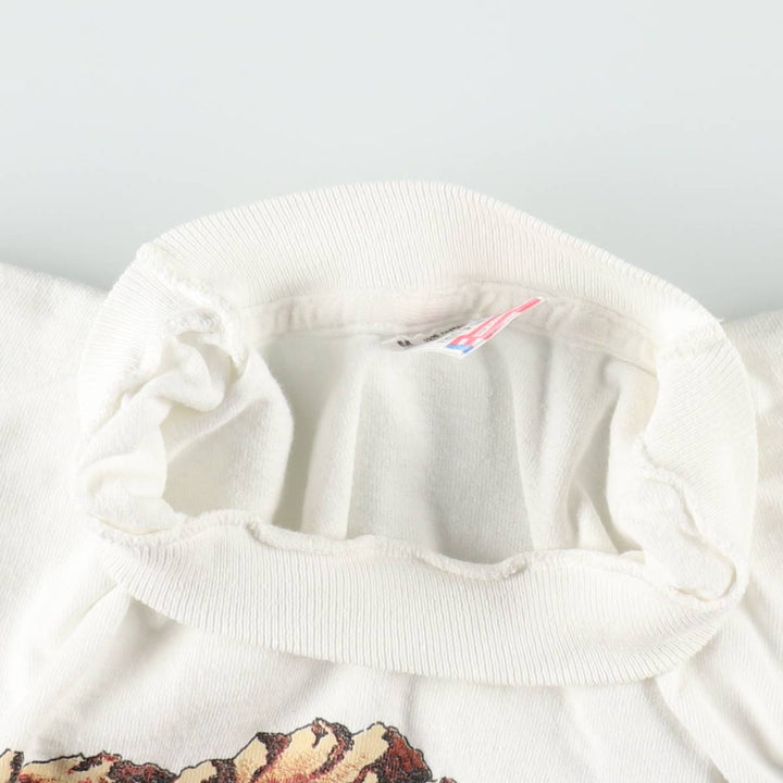 90'S Fruit of the Loom printed T-shirt, made in the USA, men's size M, vintage cotton white type Vintage Second Hand