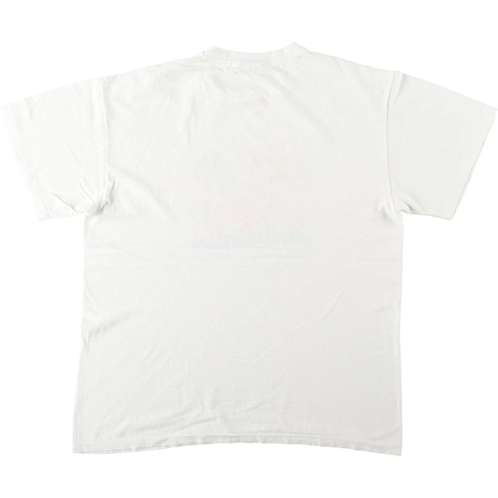 90'S Hanes TOP-T Print T-Shirt, Made in USA, Men's Size L (Equivalent), Vintage cotton white type Vintage Second Hand