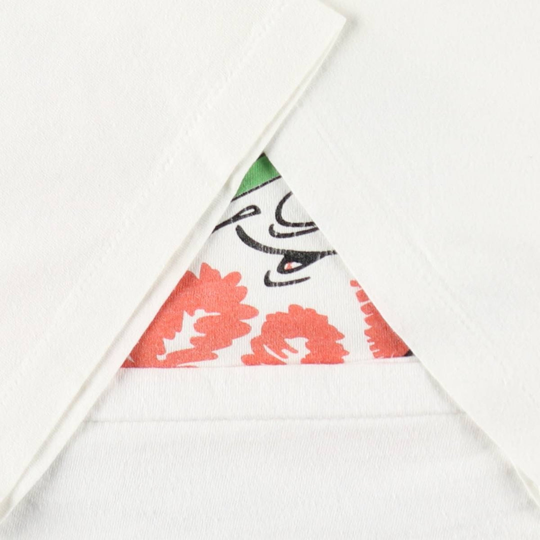 90'S Hanes TOP-T Print T-Shirt, Made in USA, Men's Size L (Equivalent), Vintage cotton white type Vintage Second Hand