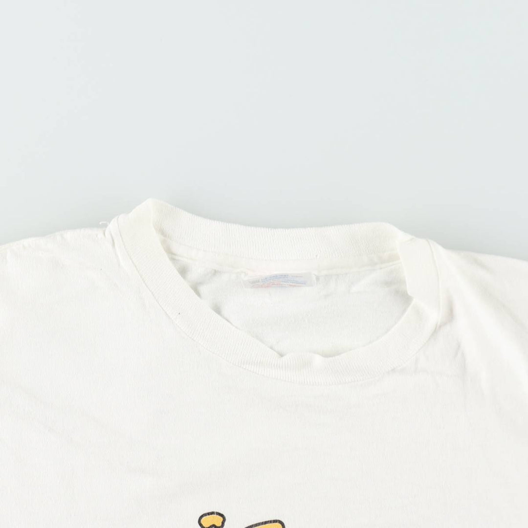 90'S Hanes TOP-T Print T-Shirt, Made in USA, Men's Size L (Equivalent), Vintage cotton white type Vintage Second Hand