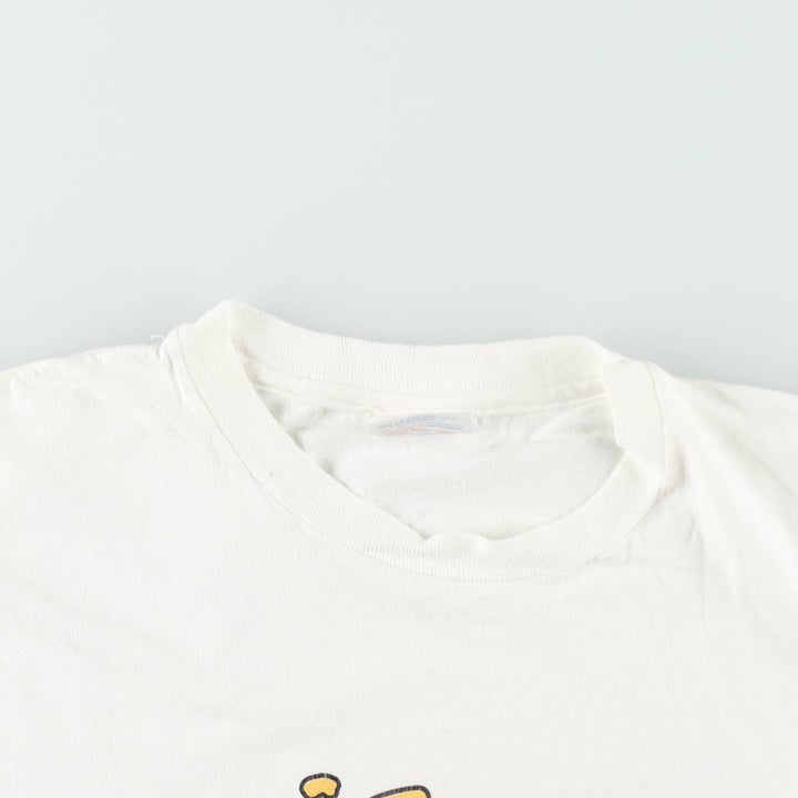 90'S Hanes TOP-T Print T-Shirt, Made in USA, Men's Size L (Equivalent), Vintage cotton white type Vintage Second Hand