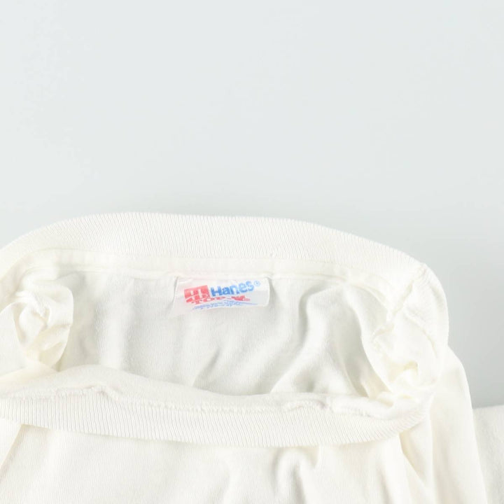 90'S Hanes TOP-T Print T-Shirt, Made in USA, Men's Size L (Equivalent), Vintage cotton white type Vintage Second Hand