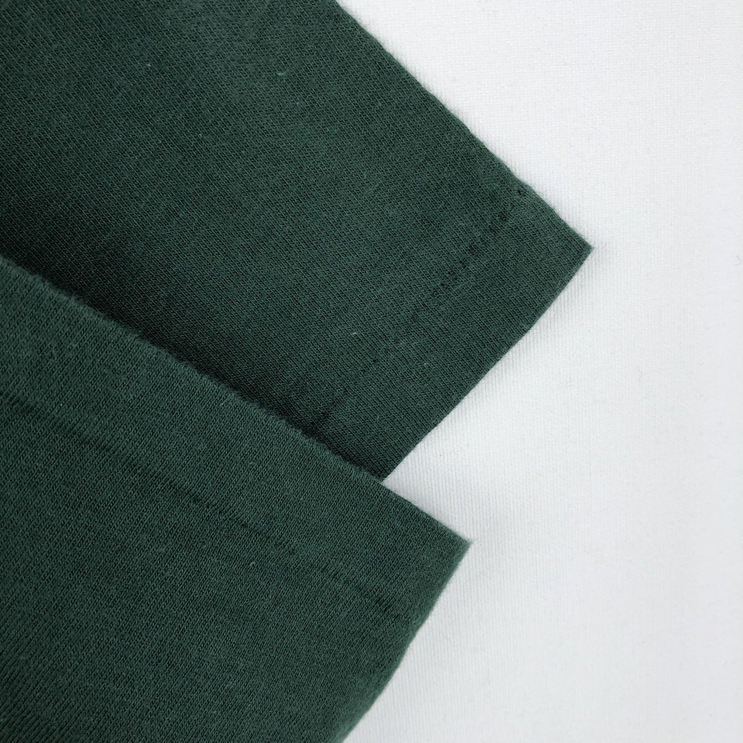 ~1980'S Russell Gold Tag Henley Neck College T-Shirt, Men's Size L (Equivalent), Vintage cotton Green type dark green Vintage Second Hand