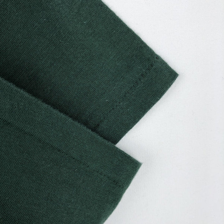 ~1980'S Russell Gold Tag Henley Neck College T-Shirt, Men's Size L (Equivalent), Vintage cotton Green type dark green Vintage Second Hand