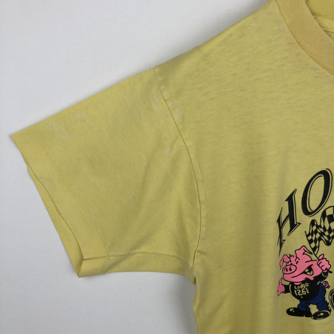 90'S Fruit of the Loom printed T-shirt, made in the USA, men's size L, vintage cotton lemon yellow Vintage Second Hand