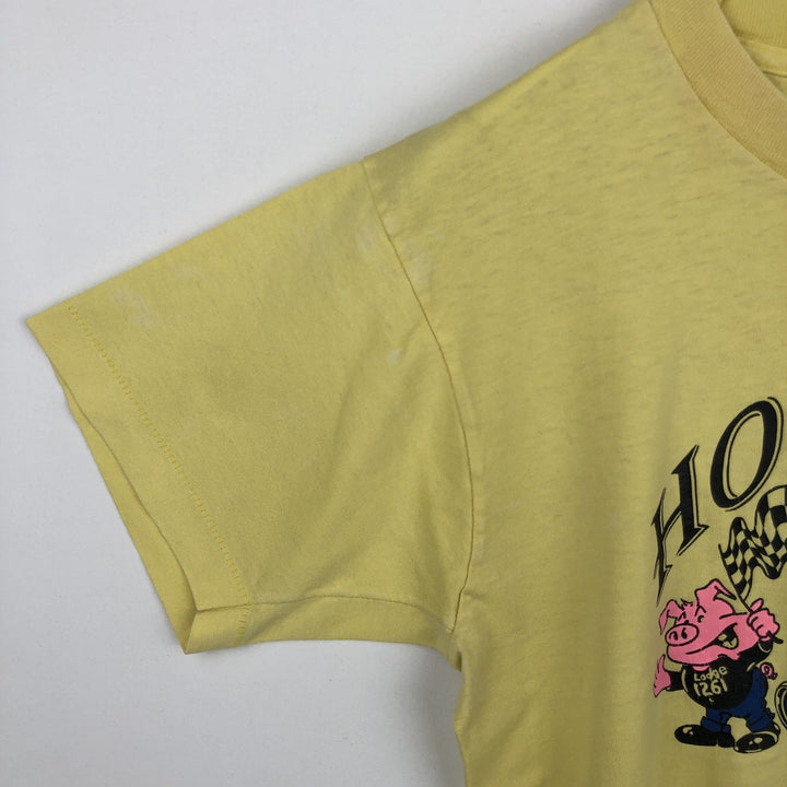 90'S Fruit of the Loom printed T-shirt, made in the USA, men's size L, vintage cotton lemon yellow Vintage Second Hand