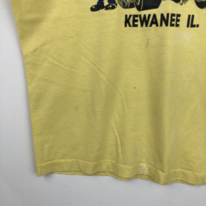 90'S Fruit of the Loom printed T-shirt, made in the USA, men's size L, vintage cotton lemon yellow Vintage Second Hand