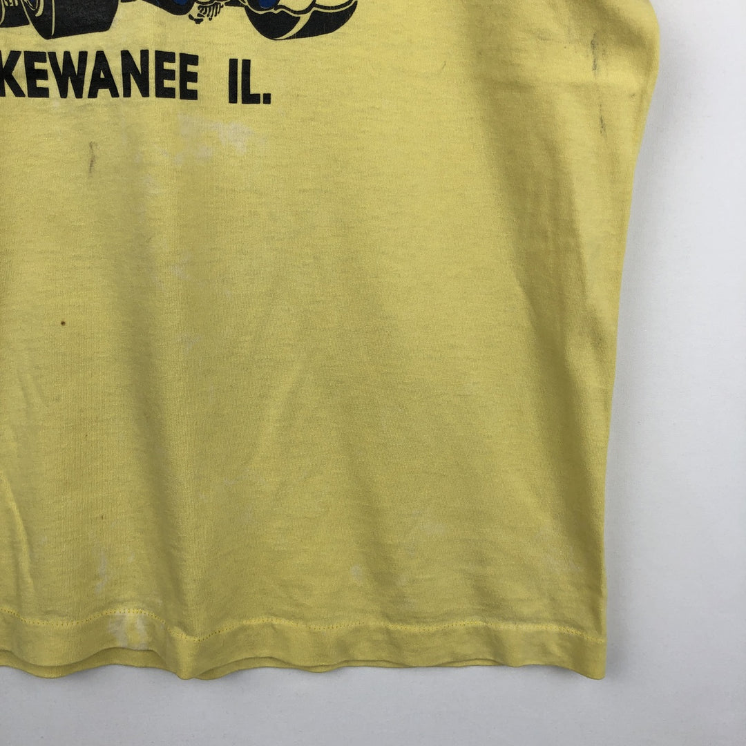 90'S Fruit of the Loom printed T-shirt, made in the USA, men's size L, vintage cotton lemon yellow Vintage Second Hand