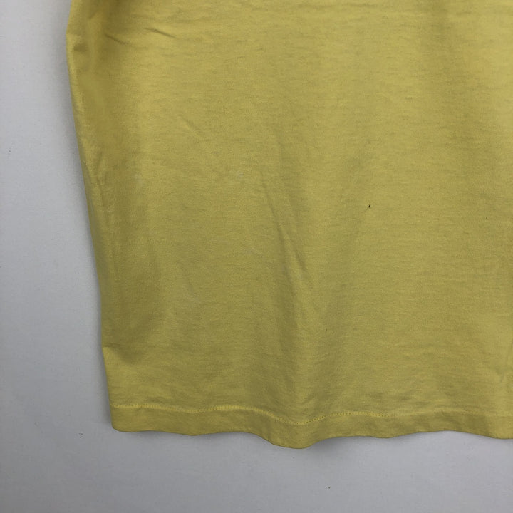 90'S Fruit of the Loom printed T-shirt, made in the USA, men's size L, vintage cotton lemon yellow Vintage Second Hand