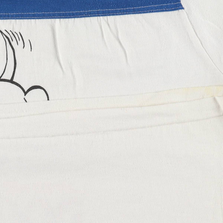 Dog print football t-shirt, men's size M, vintage. unclear white type Vintage Second Hand