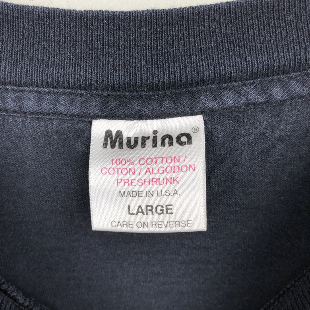 Murina US Marine Corps Print T-Shirt, Made in USA, Men's Size L cotton black type Vintage Second Hand