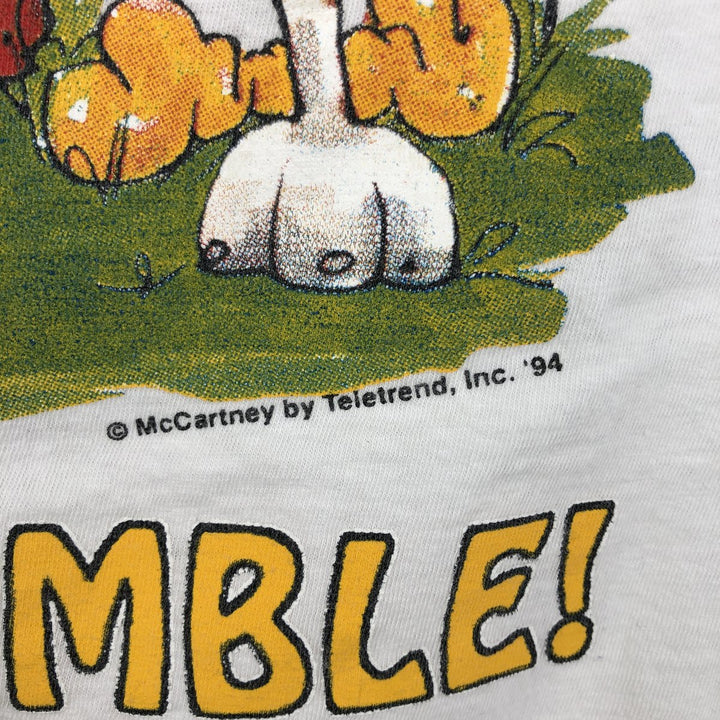 Dog print T-shirt, men's size M equivalent, vintage. unclear white type Vintage Second Hand