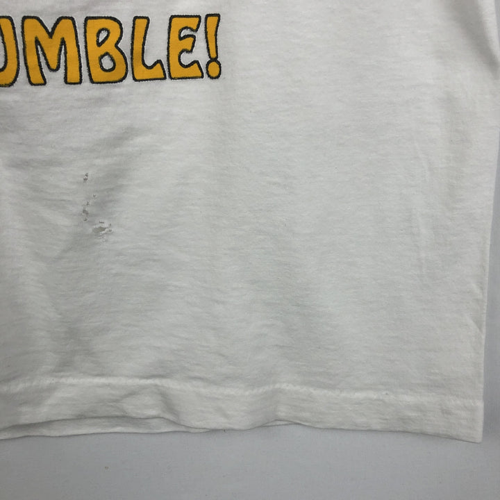 Dog print T-shirt, men's size M equivalent, vintage. unclear white type Vintage Second Hand