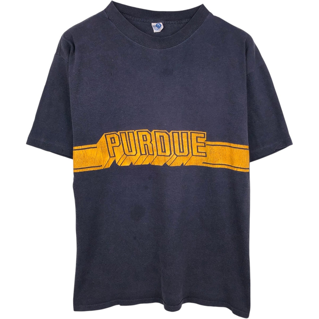 90'S ARTEX College T-Shirt, Made in USA, Men's XL equivalent, Vintage cotton navy blue type Vintage Second Hand