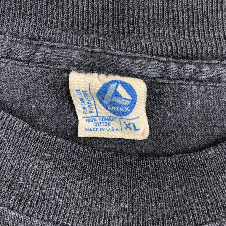 90'S ARTEX College T-Shirt, Made in USA, Men's XL equivalent, Vintage cotton navy blue type Vintage Second Hand