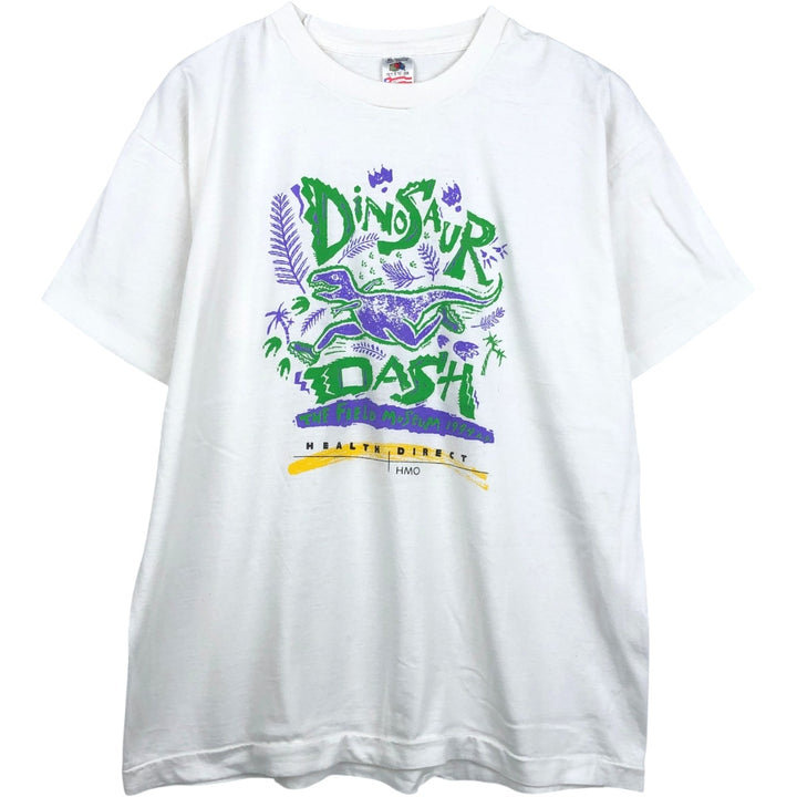 90'S Fruit of the Loom printed T-shirt, made in the USA, men's XL size, vintage cotton white type Vintage Second Hand