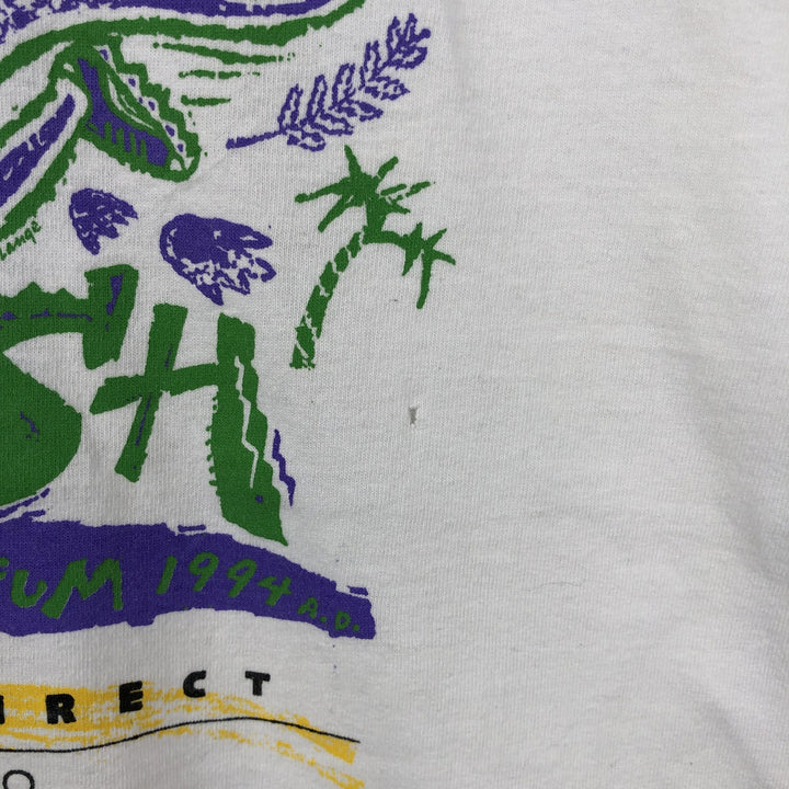 90'S Fruit of the Loom printed T-shirt, made in the USA, men's XL size, vintage cotton white type Vintage Second Hand