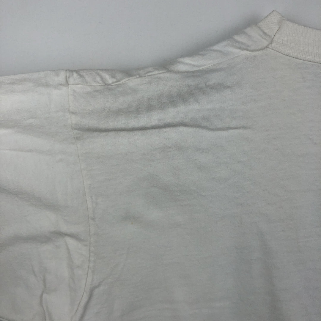 90'S Fruit of the Loom printed T-shirt, made in the USA, men's XL size, vintage cotton white type Vintage Second Hand