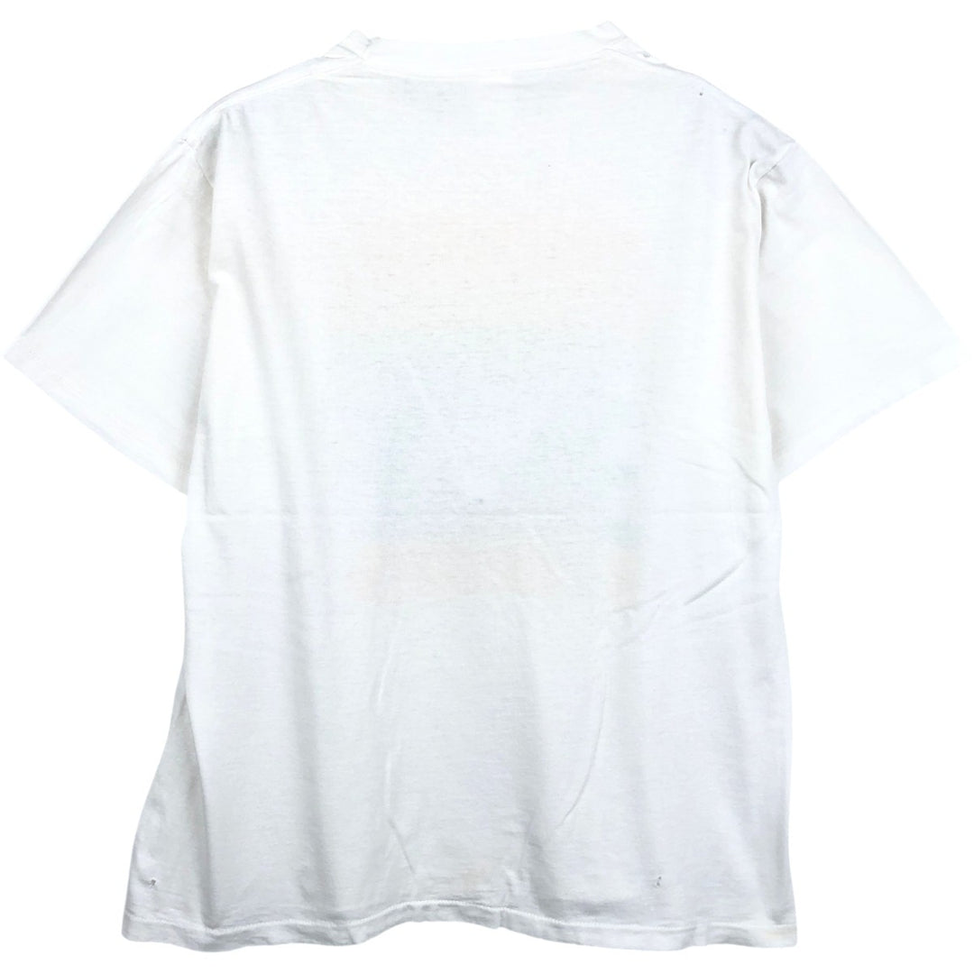 80'S Harvey Woods print T-shirt, made in Canada, men's size L equivalent, vintage. cotton white type Vintage Second Hand