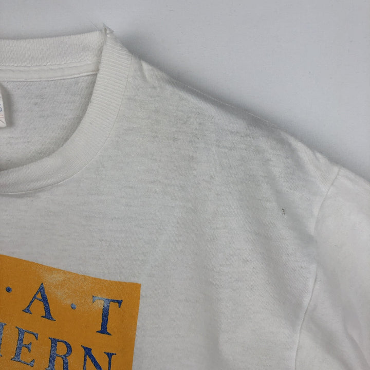 80'S Harvey Woods print T-shirt, made in Canada, men's size L equivalent, vintage. cotton white type Vintage Second Hand