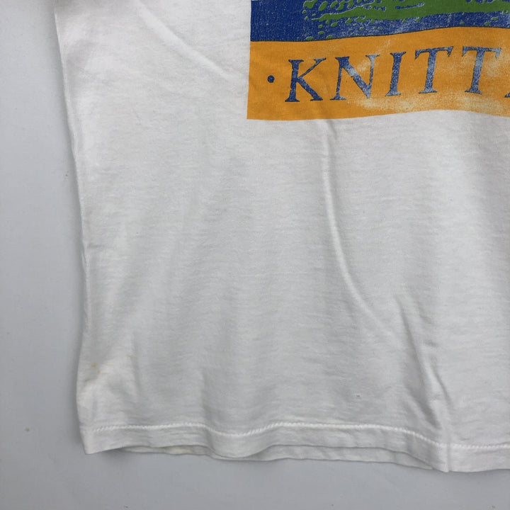 80'S Harvey Woods print T-shirt, made in Canada, men's size L equivalent, vintage. cotton white type Vintage Second Hand