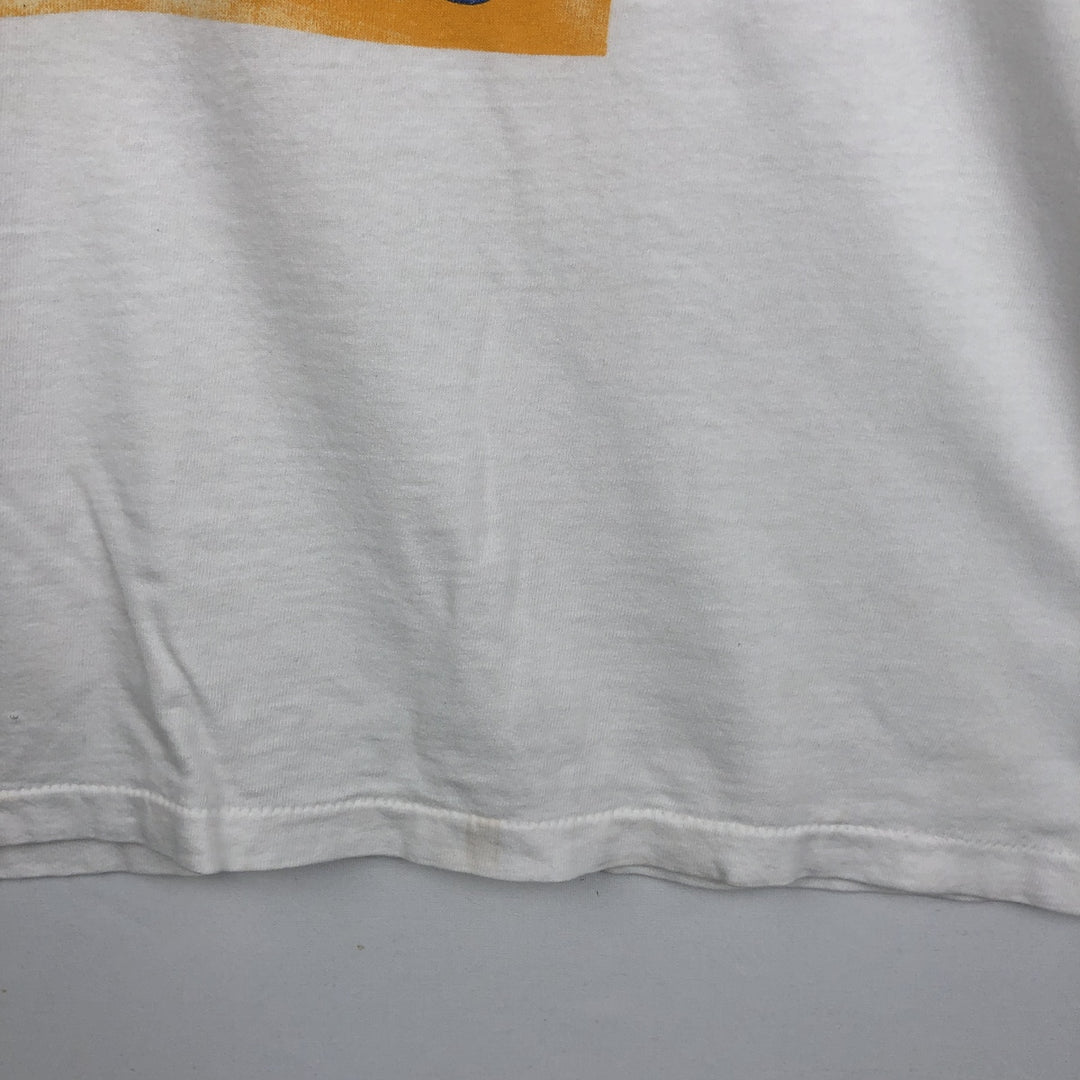 80'S Harvey Woods print T-shirt, made in Canada, men's size L equivalent, vintage. cotton white type Vintage Second Hand