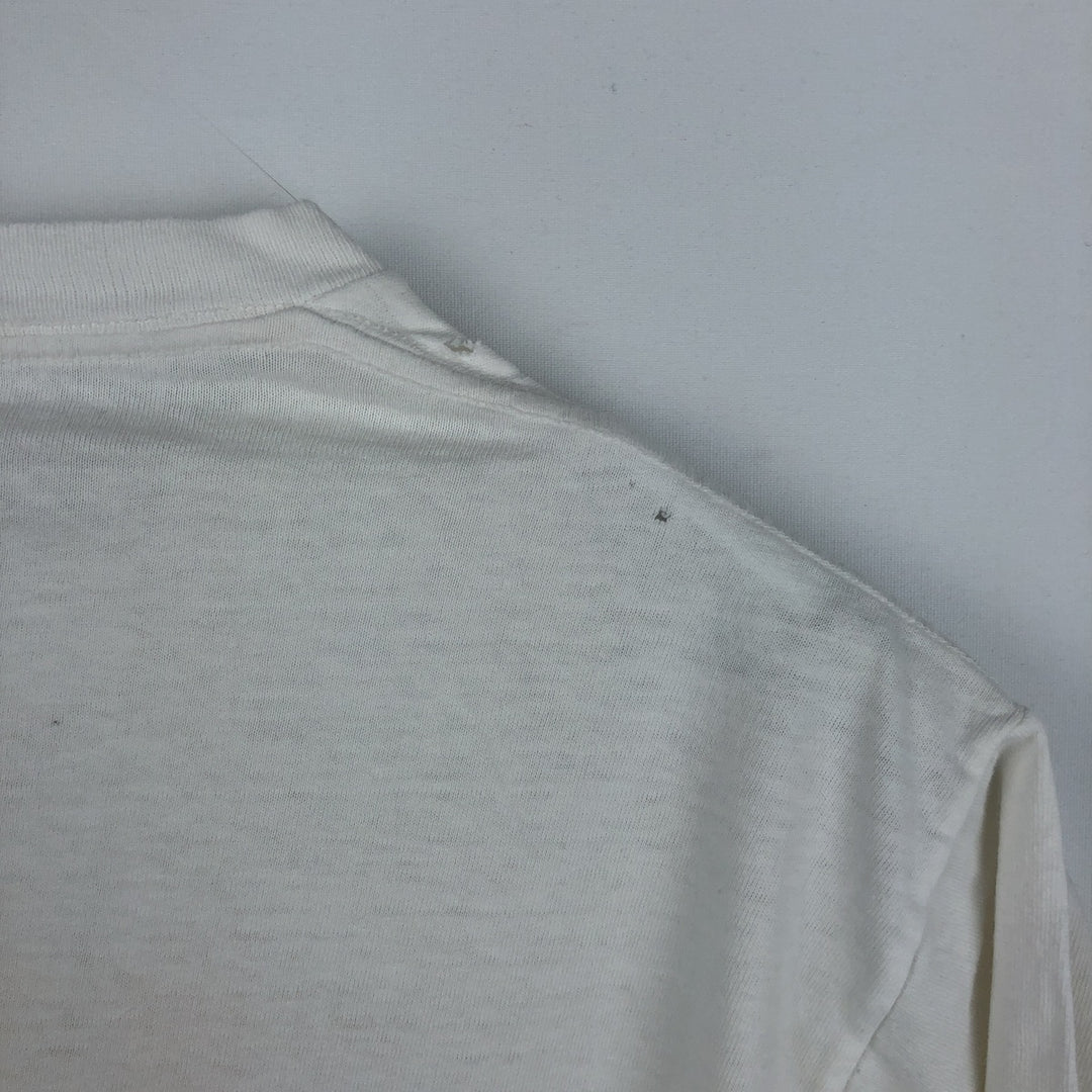 80'S Harvey Woods print T-shirt, made in Canada, men's size L equivalent, vintage. cotton white type Vintage Second Hand