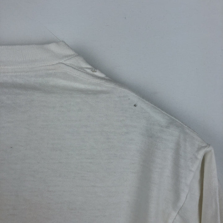 80'S Harvey Woods print T-shirt, made in Canada, men's size L equivalent, vintage. cotton white type Vintage Second Hand
