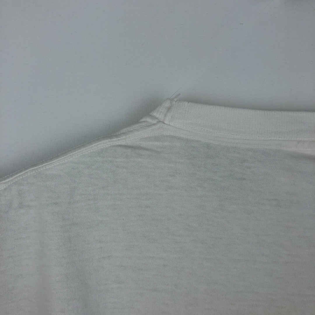 80'S Harvey Woods print T-shirt, made in Canada, men's size L equivalent, vintage. cotton white type Vintage Second Hand