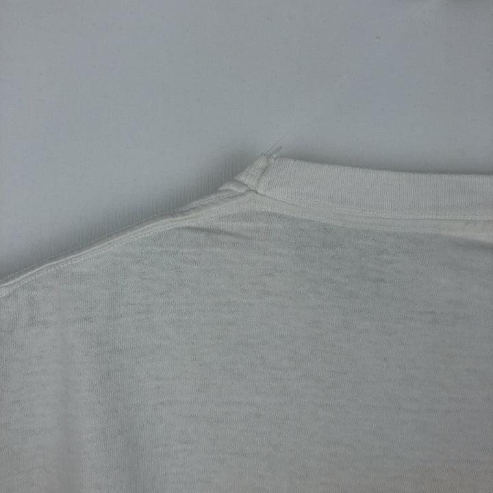 80'S Harvey Woods print T-shirt, made in Canada, men's size L equivalent, vintage. cotton white type Vintage Second Hand