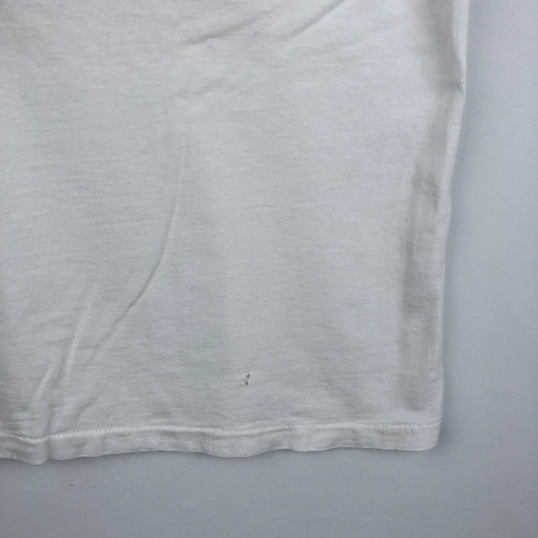80'S Harvey Woods print T-shirt, made in Canada, men's size L equivalent, vintage. cotton white type Vintage Second Hand