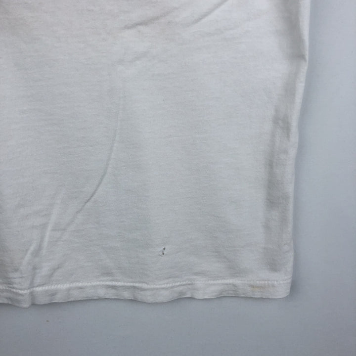 80'S Harvey Woods print T-shirt, made in Canada, men's size L equivalent, vintage. cotton white type Vintage Second Hand