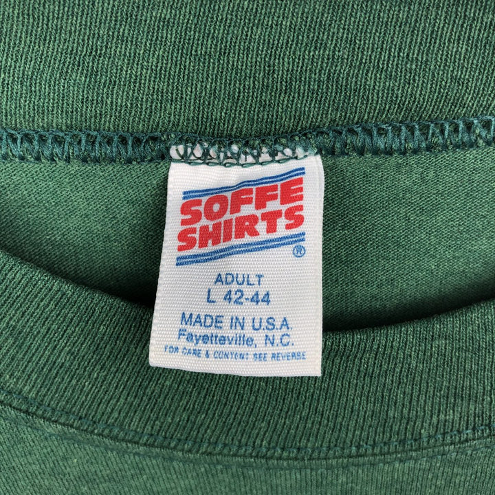 90'S Sofie College T-shirt, Made in USA, Men's Size L (approx.), Vintage polyester Green type dark green Vintage Second Hand