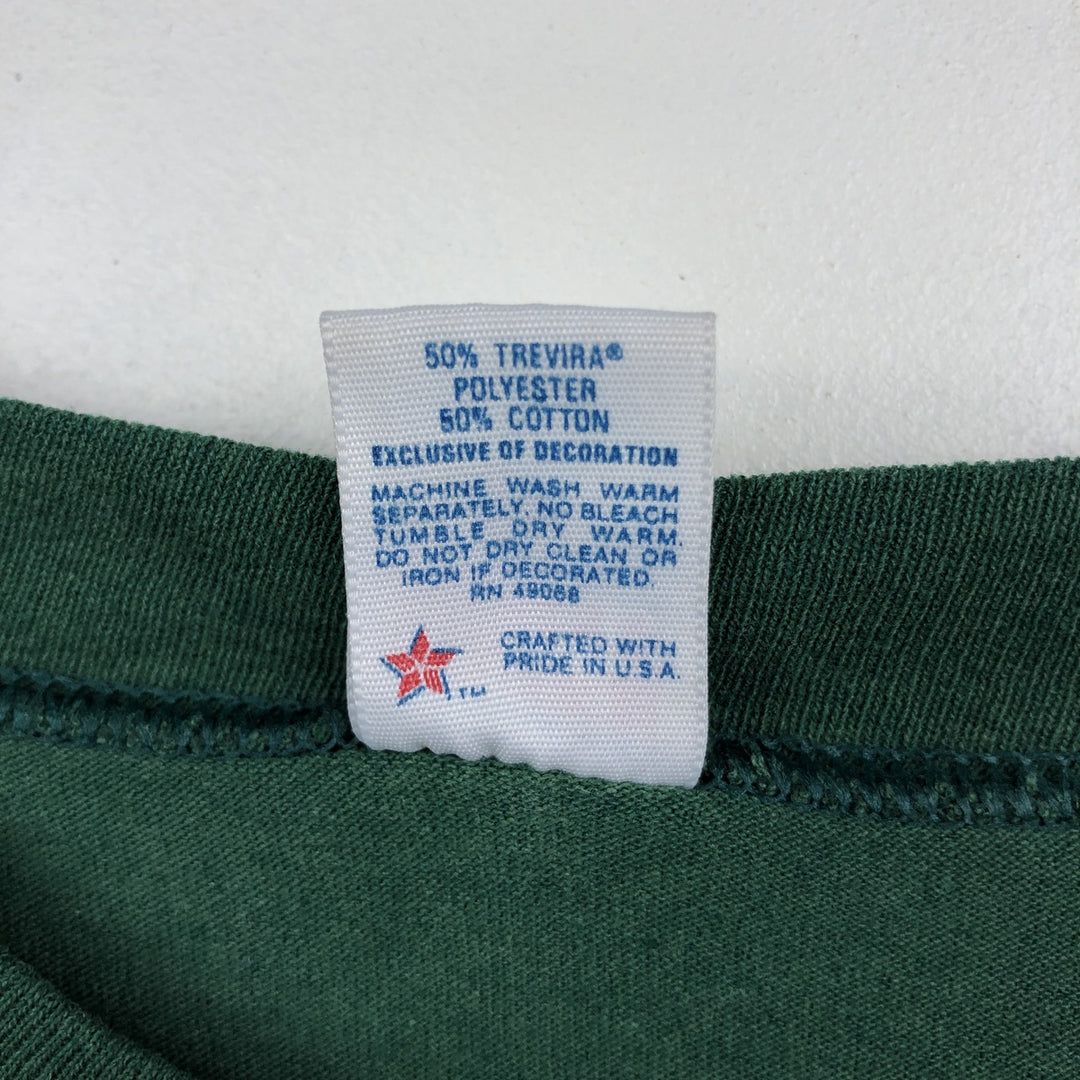 90'S Sofie College T-shirt, Made in USA, Men's Size L (approx.), Vintage polyester Green type dark green Vintage Second Hand