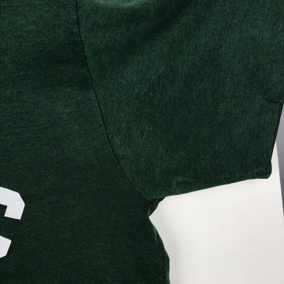90'S Sofie College T-shirt, Made in USA, Men's Size L (approx.), Vintage polyester Green type dark green Vintage Second Hand