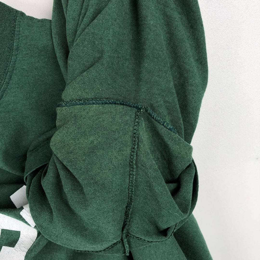 90'S Sofie College T-shirt, Made in USA, Men's Size L (approx.), Vintage polyester Green type dark green Vintage Second Hand
