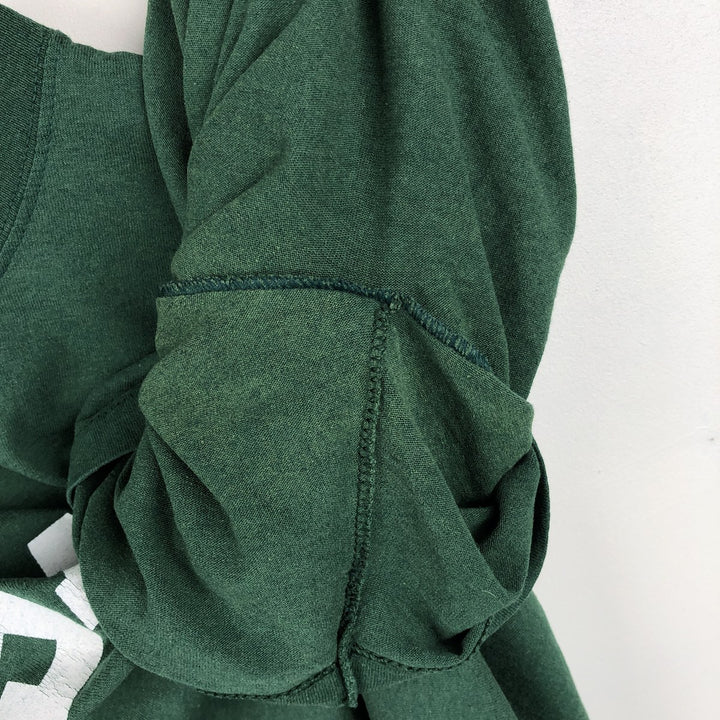 90'S Sofie College T-shirt, Made in USA, Men's Size L (approx.), Vintage polyester Green type dark green Vintage Second Hand