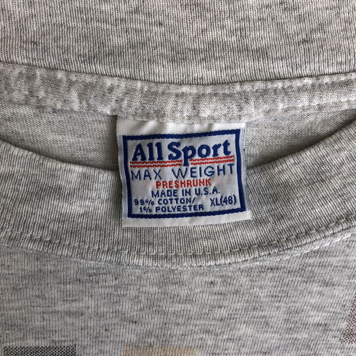 90'S All Sport Advertising T-Shirt, Made in USA, Men's XL equivalent, Vintage cotton pale white type Vintage Second Hand
