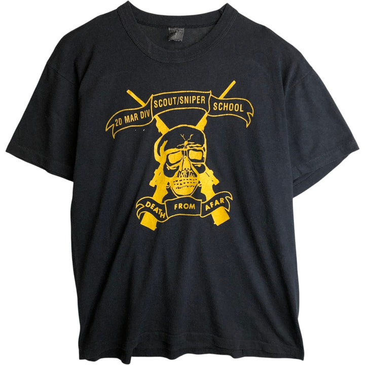 ~90'S Skull Pattern Print T-Shirt, Men's XL (approx.), Vintage unclear black type Vintage Second Hand