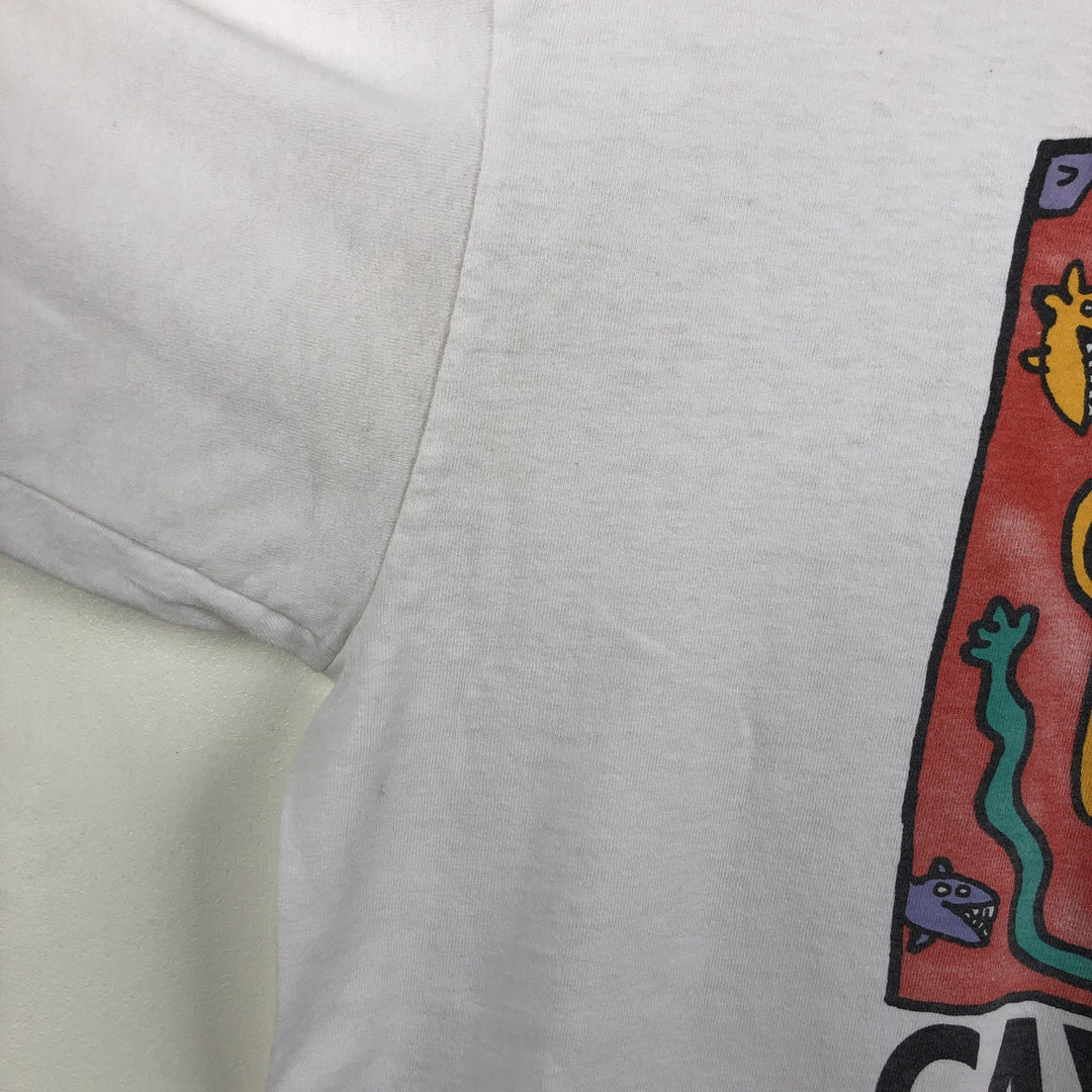 90'S Anvil Printed T-shirt Made in USA Men's XL Vintage cotton white type Vintage Second Hand