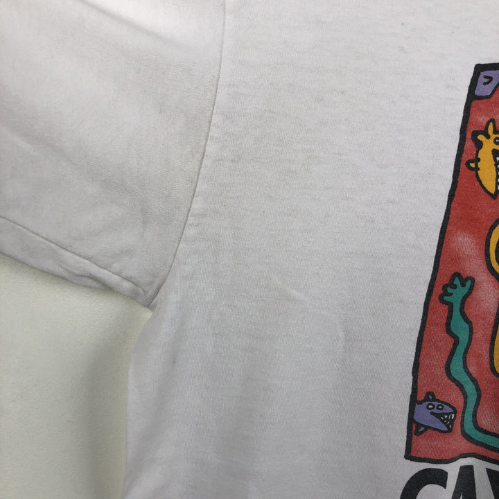90'S Anvil Printed T-shirt Made in USA Men's XL Vintage cotton white type Vintage Second Hand